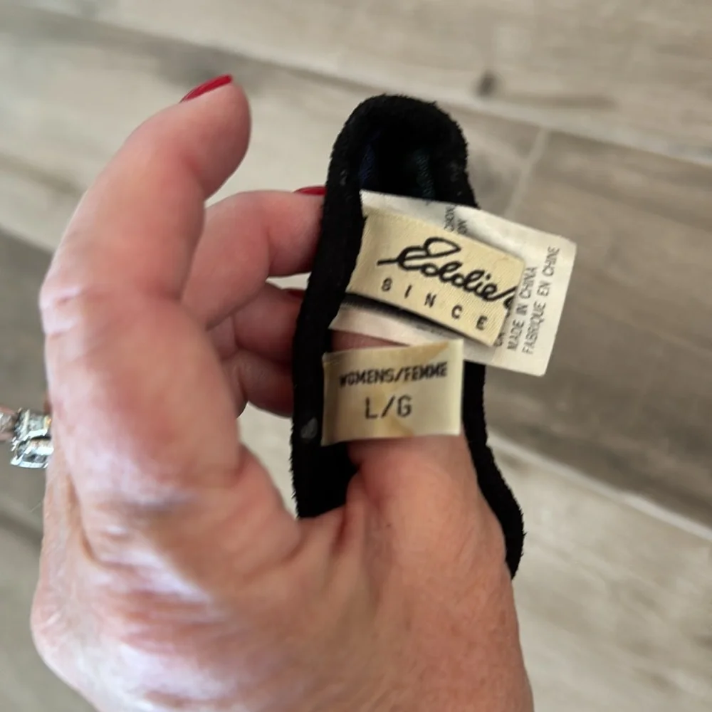 Eddie Bauer L suede cotton lined gloves